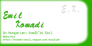 emil komadi business card